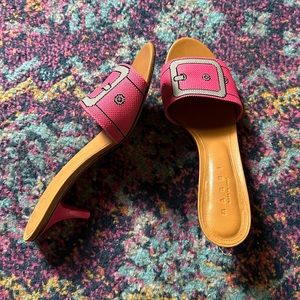Marni Pink Buckle Print Sandals Slides 8 39